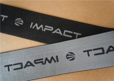 Black Jacquard Elastic Waistband , Elastic Webbing Straps Washable 