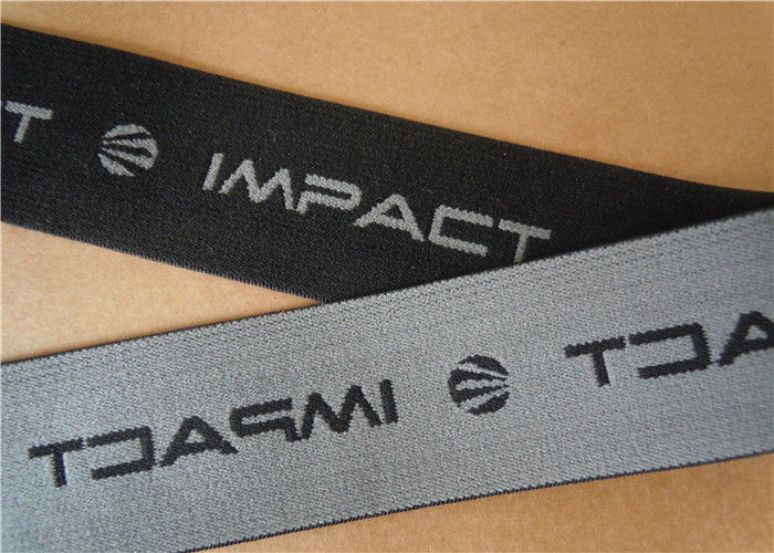 Black Jacquard Elastic Waistband , Elastic Webbing Straps Washable 